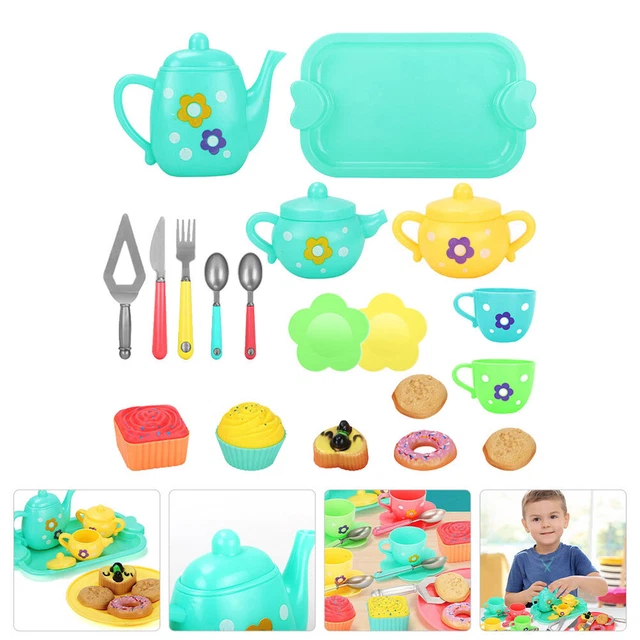 Juego de tetera de simulación taza de té PVC Finge fiesta de té tazas de té de plástico fiesta de té
