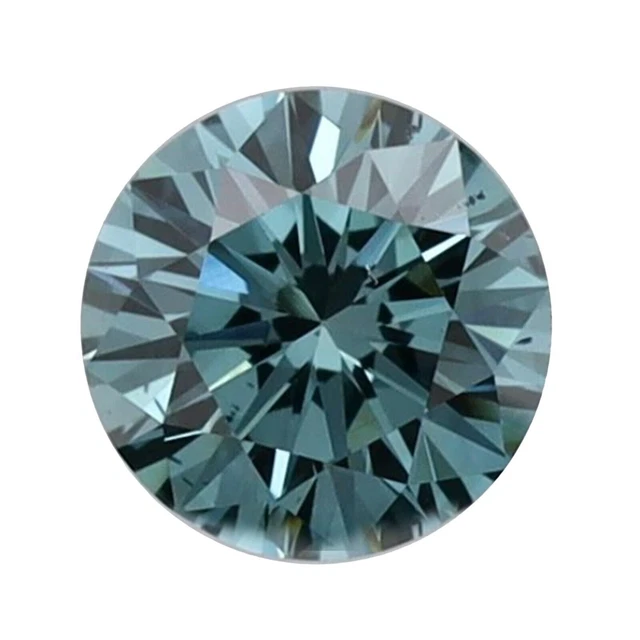 Diamant Naturel 0,34 Carat - Bleu Vif VS2 - Taille Ancienne Ronde - 4,43 Mm - Amélioré