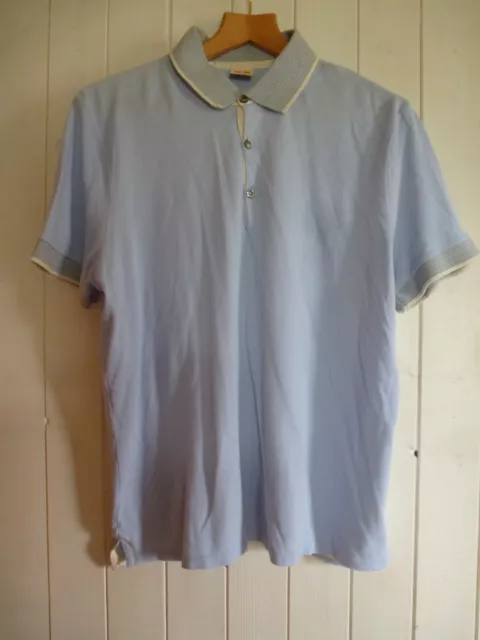 mens HUGO BOSS BLUE COTTON POLO SHIRT SIZE LARGE