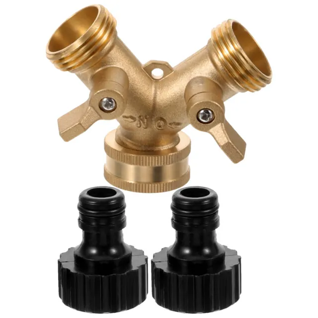 Garden Tap Hose Splitter Brass Pipe Adapter Connector Faucet