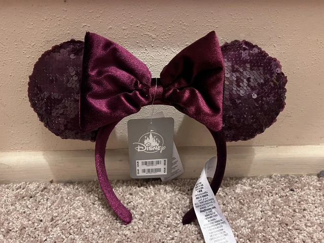 Disney Parks Minnie Mouse Burgundy Bordeaux Ears Headband