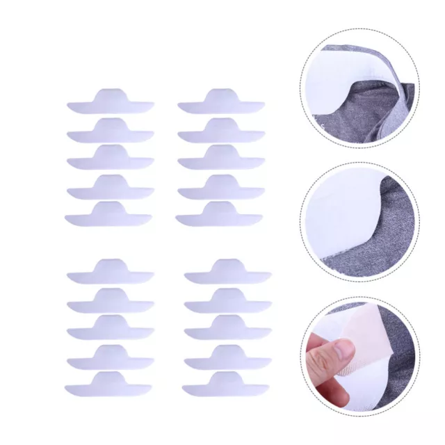 20 Pcs Neck Liner Pads Boat Shape Collar Sweat Stickers Neckline