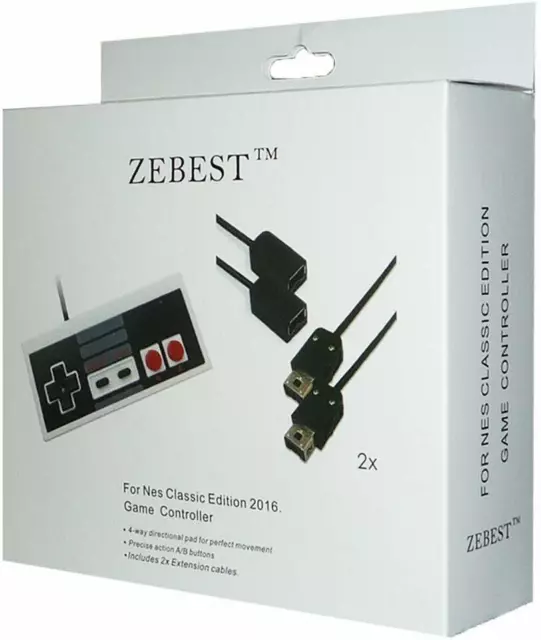 Zebest Nes Classic Edition 2016 Game Controller 2x 6ft. Extension Cables