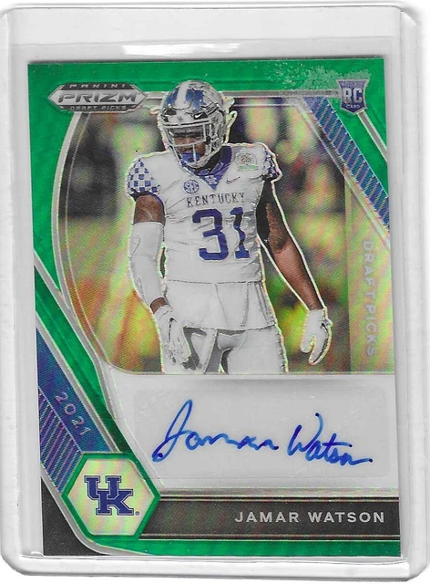 2021 Panini Prizm Draft Jamar Watson Prizm Green Rookie Auto KENTUCKY