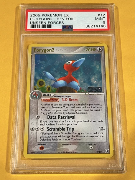 2005 Pokemon EX Unseen Forces Porygon2 Reverse Holo Foil Rare 12/115 PSA 9 MINT