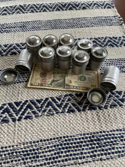 Film Canisters 35mm Aluminum Containers Screw-Top Vintage