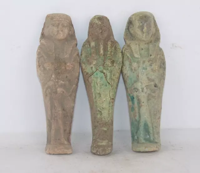 3 RARE ANCIENT EGYPTIAN ANTIQUE Tomb Shabti Ushabti Statue Egypt History (GF) 2