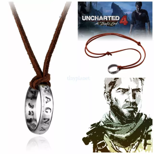 Uncharted Nathan Drakes Ring Necklace Pendant Cosplay Gaming