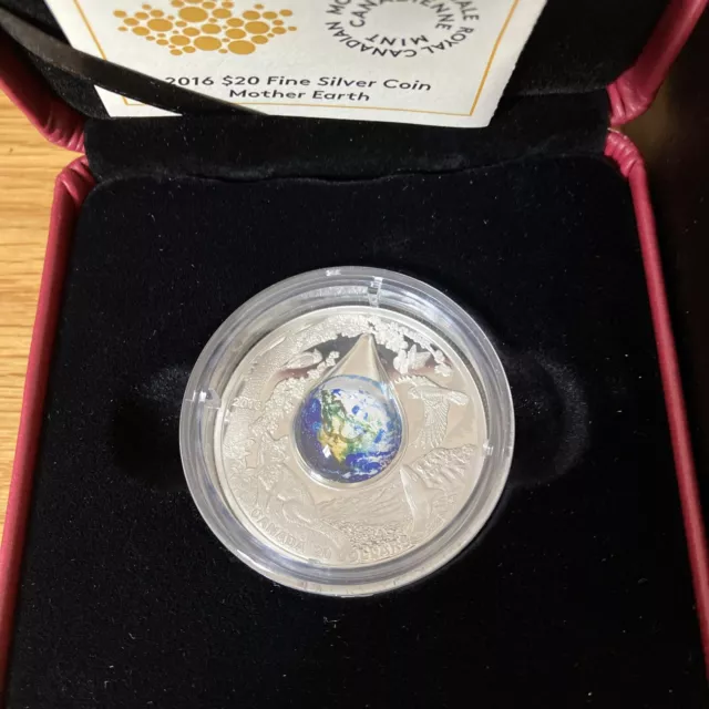 Mother Earth $20 2016 1Oz 3D Pure Fine Silver Proof Canada Coin Stunning Bu 3