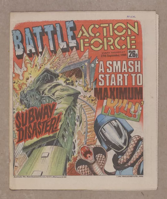 Battle Action Force Sep 27 1986 VG/FN 5.0 Low Grade