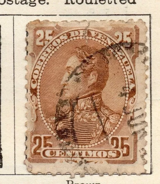 Venezuela 1887 Early Issue Fine Used 25c. 137935