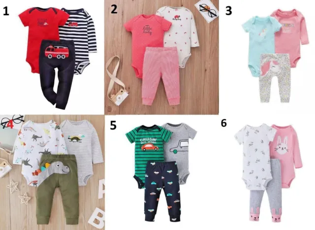New Style Newborn Baby Boy Girl Romper Pants Tops Jumpsuit Set Clothes Outfits