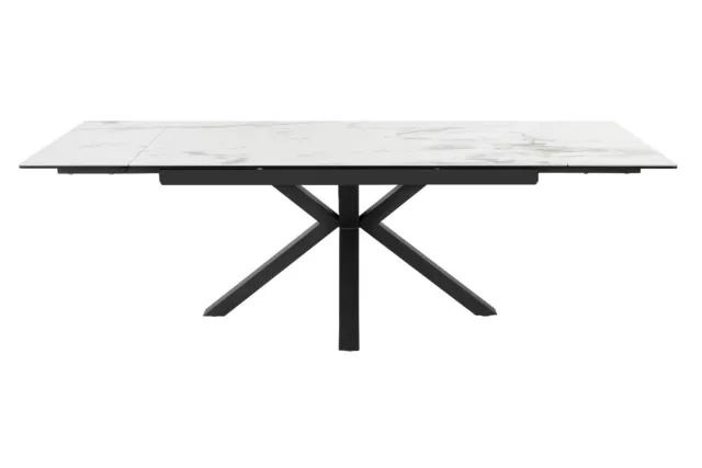 Phoenix WHITE Extending Ceramic marble Dining Table 160 - 240 cm