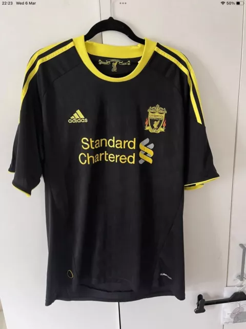 Liverpool FC - 3rd Third Shirt 2010/11 BLACK/YELLOW SIZE LARGE MENS 