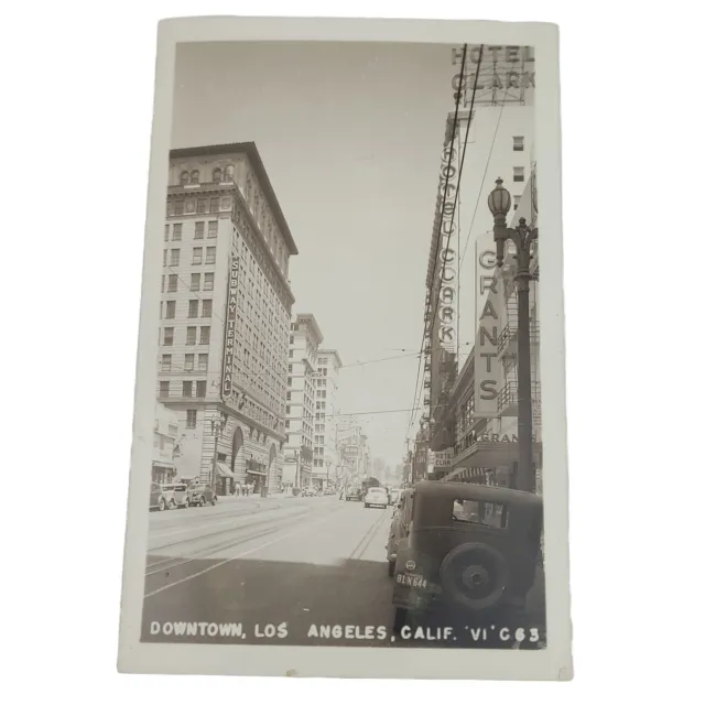 California CA Downtown Los Angeles Postcard Old Vintage Real Photo Hotel Clark