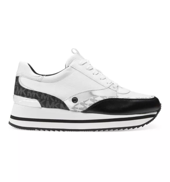 NEW MICHAEL KORS Shoes cliff Trainer Black white MK Fashion