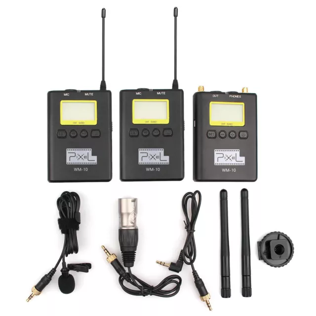 Pixel 50 Channel Professional UHF Wireless Lavalier Microphone System for DSLR