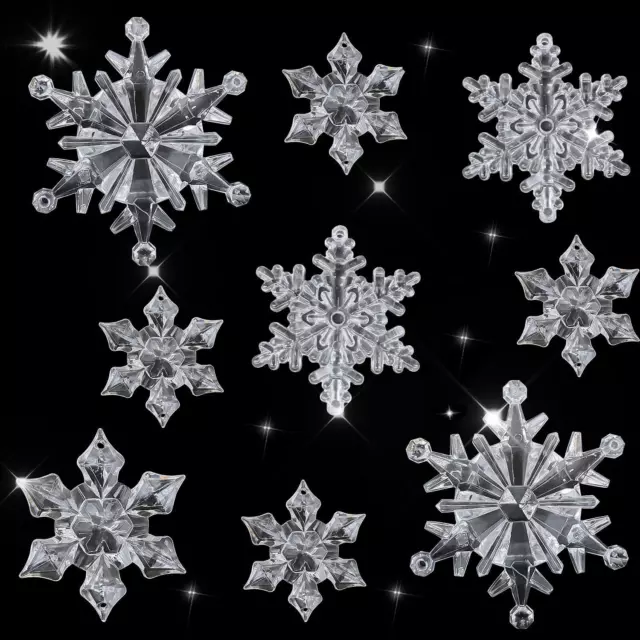 40 Pezzi Fiocchi Di Neve in Cristallo Acrilico Addobbi,Albero Di Natale Pendente