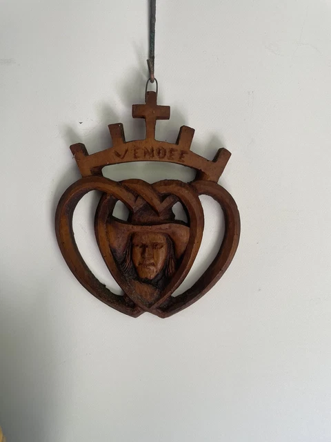 Sautoir Ancien / Collier à Coulissant Avec Emblème Cœur Vendéen - Argent 800 - Occasion