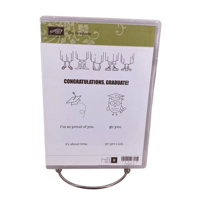 STAMPIN' UP! GO, Graduate 8 pc Rubber Stamp Set Congratulations Proud ...