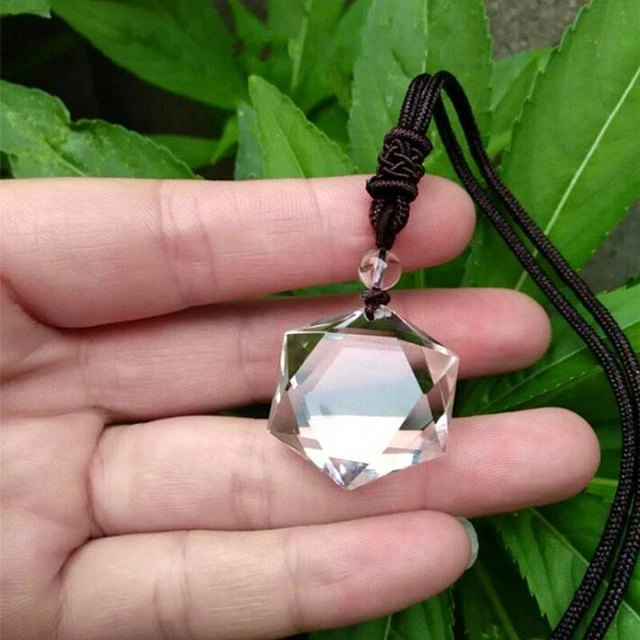 Hexagonal Clear Quartz Healing Necklace Handmade Crystal Pendant Necklace Gift