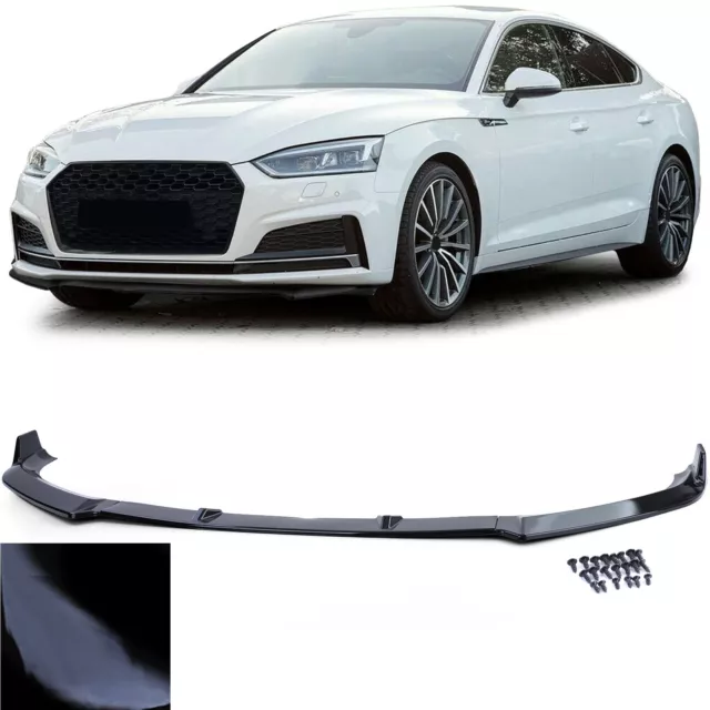 Front Spoiler Lippe Stoßstange Schwarz Glanz passend für Audi A5 F5 ab 16