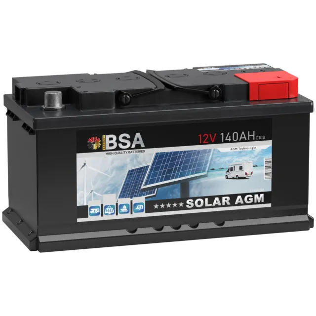AGM Batterie 12V 140Ah Solarbatterie statt 120Ah 100Ah Versorgung Wohnmobil Boot