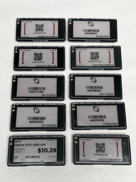 Lot of 10: SES ImagoTag VUSION 2.6 BWR GL440 Electronic Price Tags | e Labels