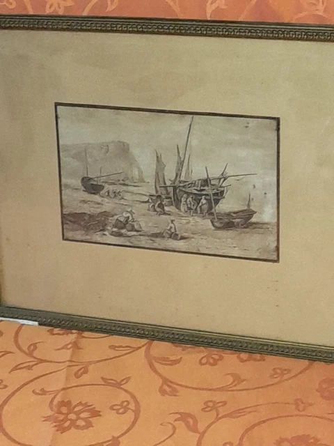 Ancien Dessin Original Pour Drapeau - Club De Pêche (Allemagne, 1928) - 130x130 Cm - État Moyen