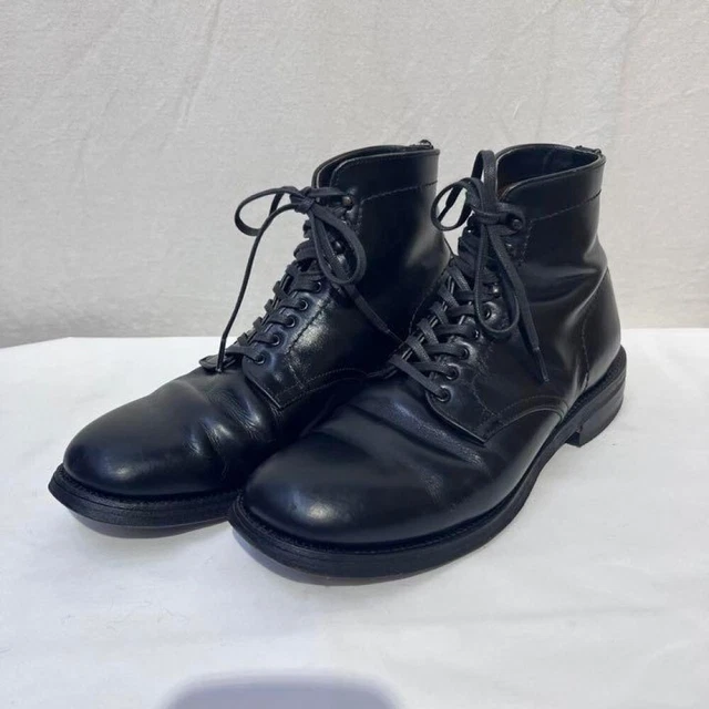 ALDEN SHOES LEATHER laceup boots 4577H Military Color Black US 6.5 D