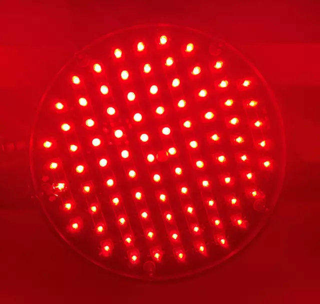 NEW Leotek 8" Red 120V LED Traffic Light Man Cave, She Shed, Bar 8 inch