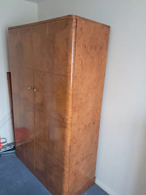 Art Deco Wardrobe. Walnut Finish.