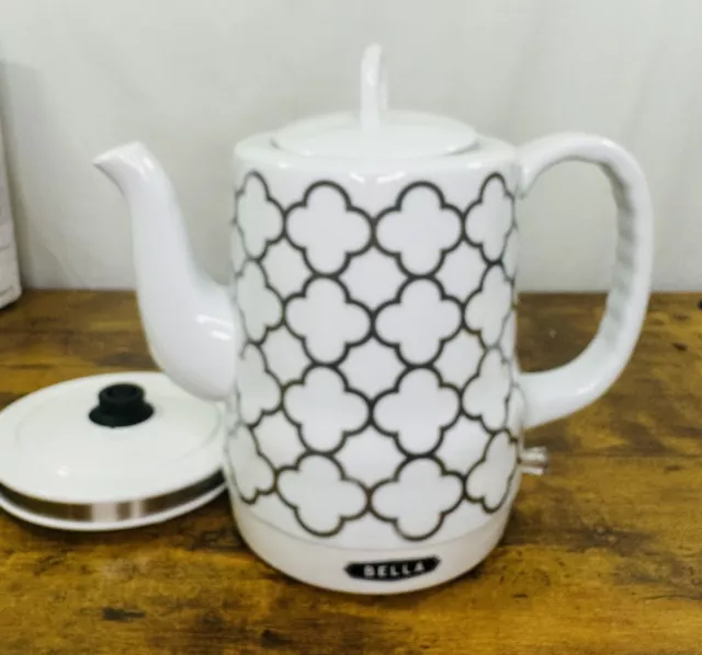 BELLA ELECTRIC CERAMIC Kettle, White & Silver - Tea Pot Teapot Handle 1.2L,  New $82.98 - PicClick