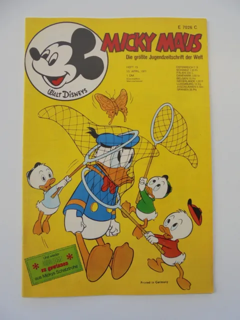 MICKY MAUS - Heft Nr. 15  von 1971 - Walt Disneys, Comic / Z. 1-2