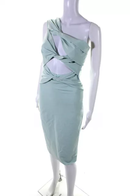 Cushnie Et Ochs Women's Off The Shoulder Cutout Midi Dress Mint Green Size 2 2