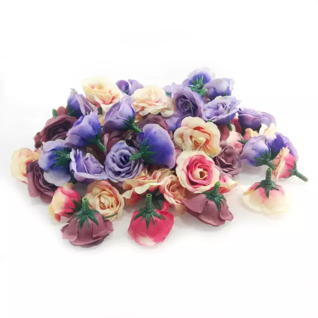 100pcs 2.5cm Mini Rose Cloth Artificial Flower For Wedding Party Home Decoration