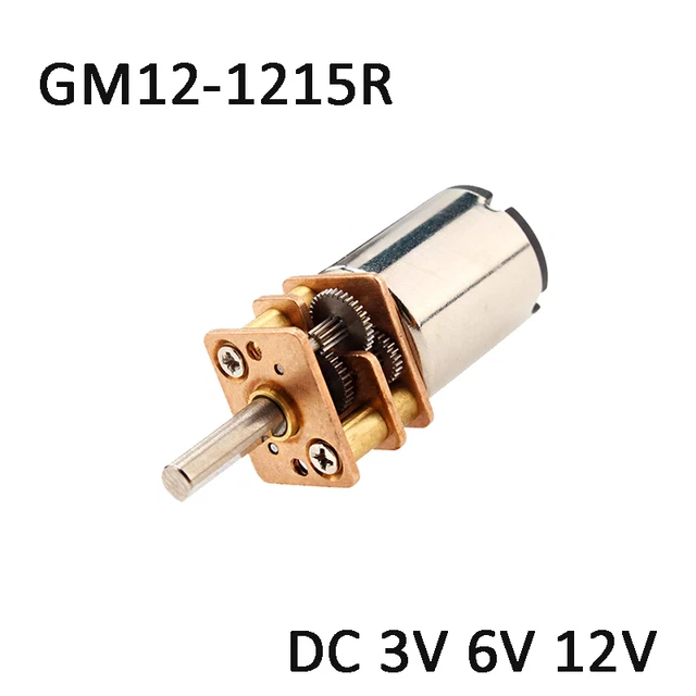 Permanent Magnet Gearmotor GM12-1215R Reversible DC 3V 6V 12V Hollow Stator Cup