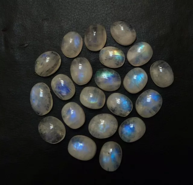 Cabochon ovale di fuoco blu naturale da 63,50 ct Pietra di luna arcobaleno...