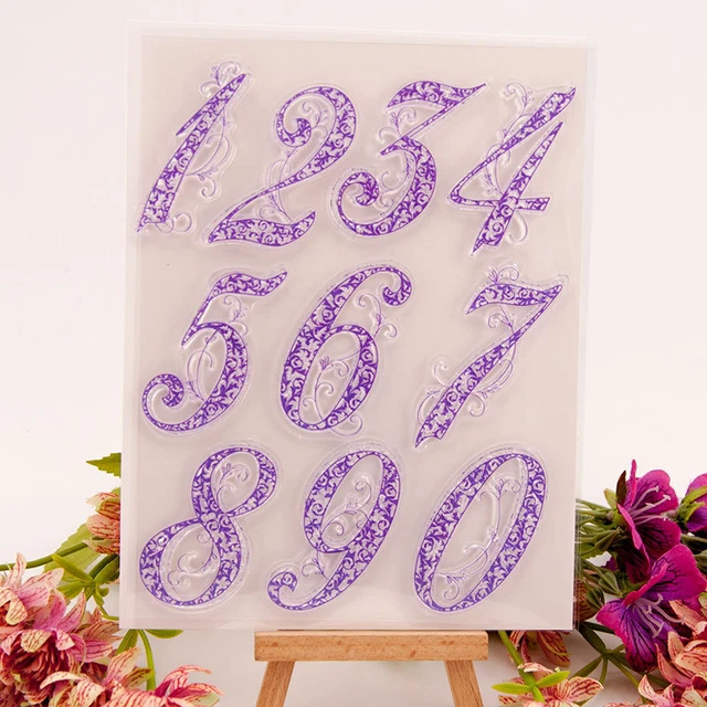 Large Number Silicone Clear Stamp Scrapbooking Embossing Card Making Album Craft