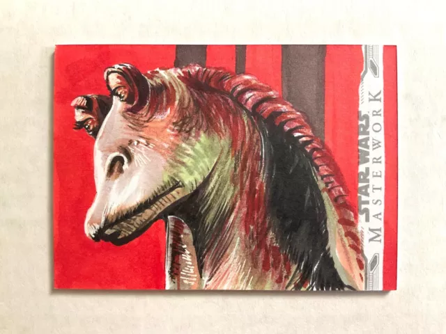 2021 Star Wars Masterwork SKETCH CARD - JAR JAR BINKS by Semra Bulut COLOR - 1/1