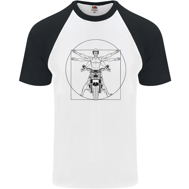 Maglietta da baseball Vitruvian Biker moto da uomo S/S