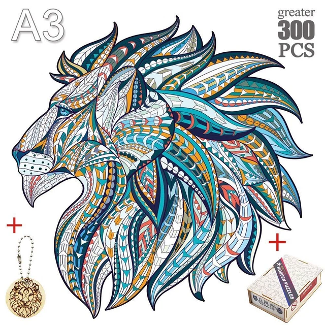 Lion Eagle Wooden Jigsaw Puzzle Adults Kids Christmas Gift Educational Games Toy
