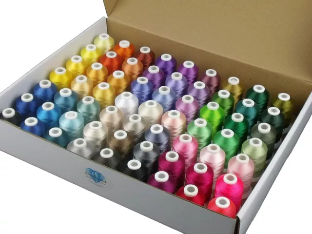 63 Brother Colors Polyester Embroidery Machine Thread Kit 40 Weight Embroidery