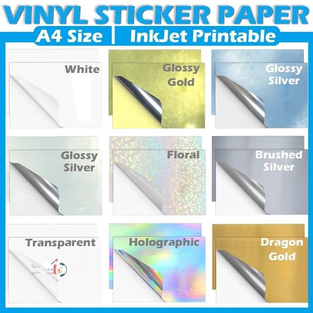 PRINTABLE VINYL STICKER Paper A4 - 8.5x11'' Decals Waterproof for ...