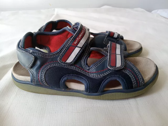 Naturino Boys Sandals Open Toe Size 33 Eu/ 1 Us Blue, Leather
