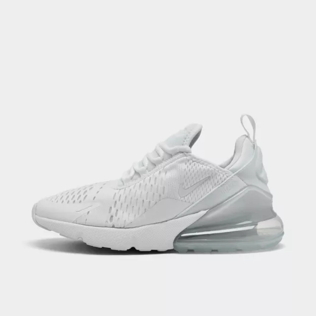 Nike Air Max 270 White Metallic Silver (GS) Big Kids Sneaker Shoes 943345-103