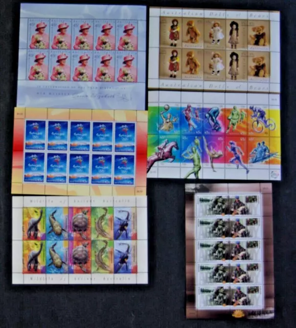 Australian Stamps 1997-2001 Sheetlet x10 45c Dolls Bears Sydney Olympics Promoti