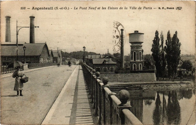 CPA ARGENTEUIL - Le Pont Neuf et les Usines de la Ville de Paris (380571)