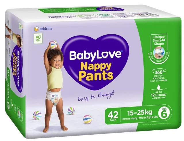 BabyLove Nappy Pants Size 6 (15-25kg) | 84 Pieces (2 X 42 pack)