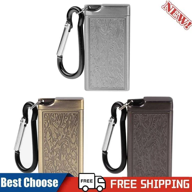 Mini Portable Ashtray Cigarette Keychain Outdoor Metal Pocket Holder Tray